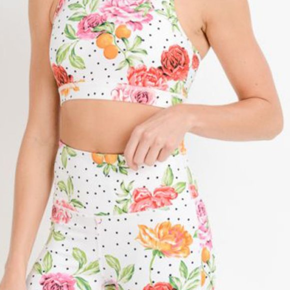 Dots 'n Roses Racerback Sports Bra - Picture 4 of 12